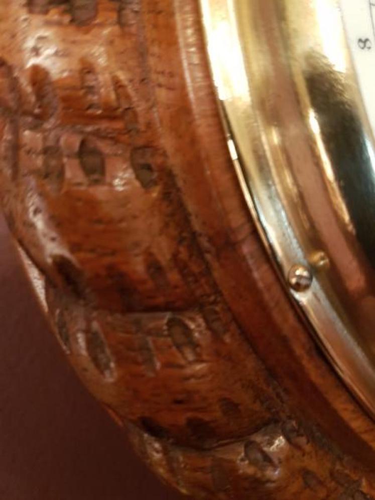 Victorian Carved Oak Barometer by Dixey  - Image 3