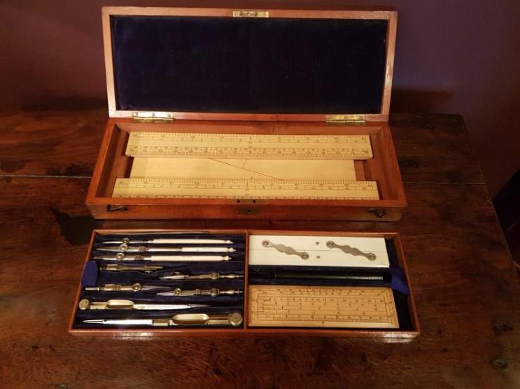 Superb Victorian Mahogany Cased Drawing Instruments Set - Image 4