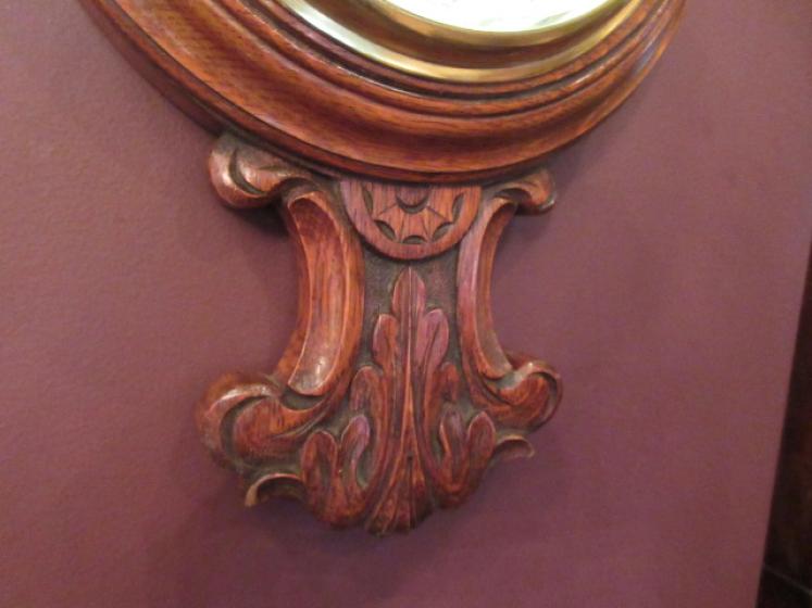 Small Victorian Antique Polished Oak Banjo Barometer - Image 5