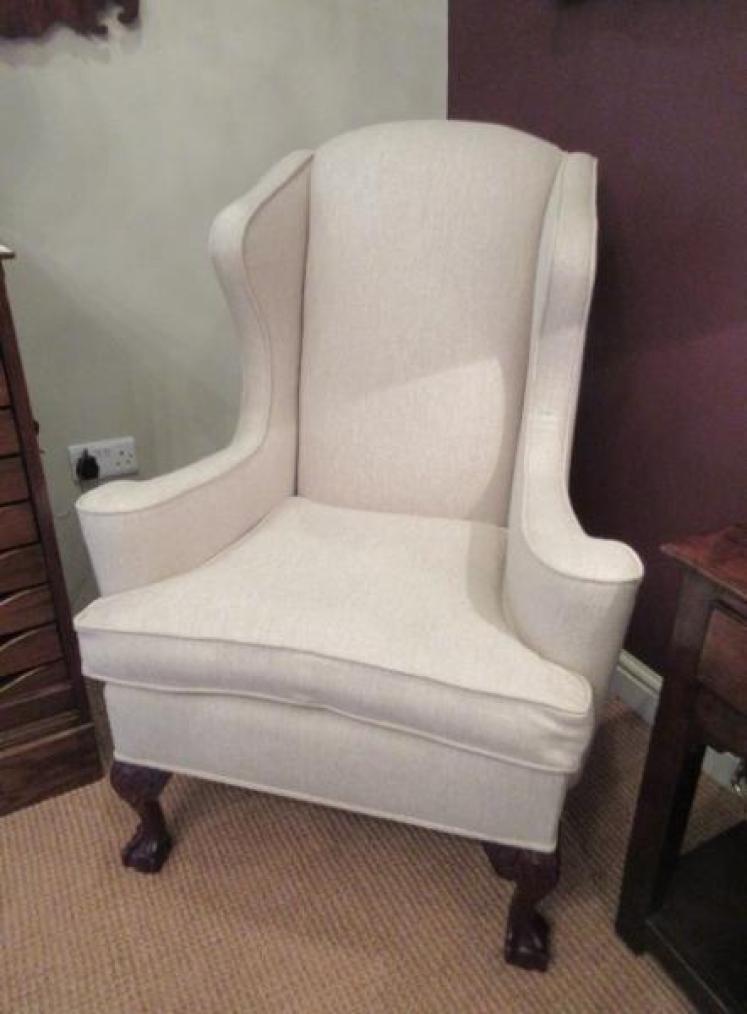 Antique George III Style Wing Back Armchair - Image 4