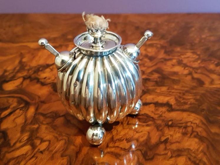 Victorian Antique Novelty Silver Grenade Table Lighter - Image 5