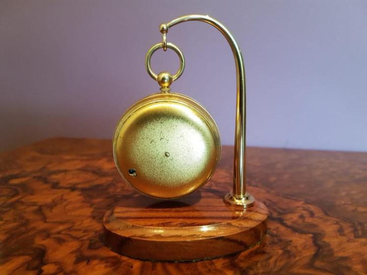 Antique Gilt Pocket Barometer and Stand - Image 3