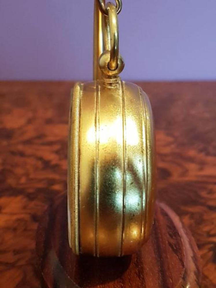 Antique Gilt Pocket Barometer and Stand - Image 4