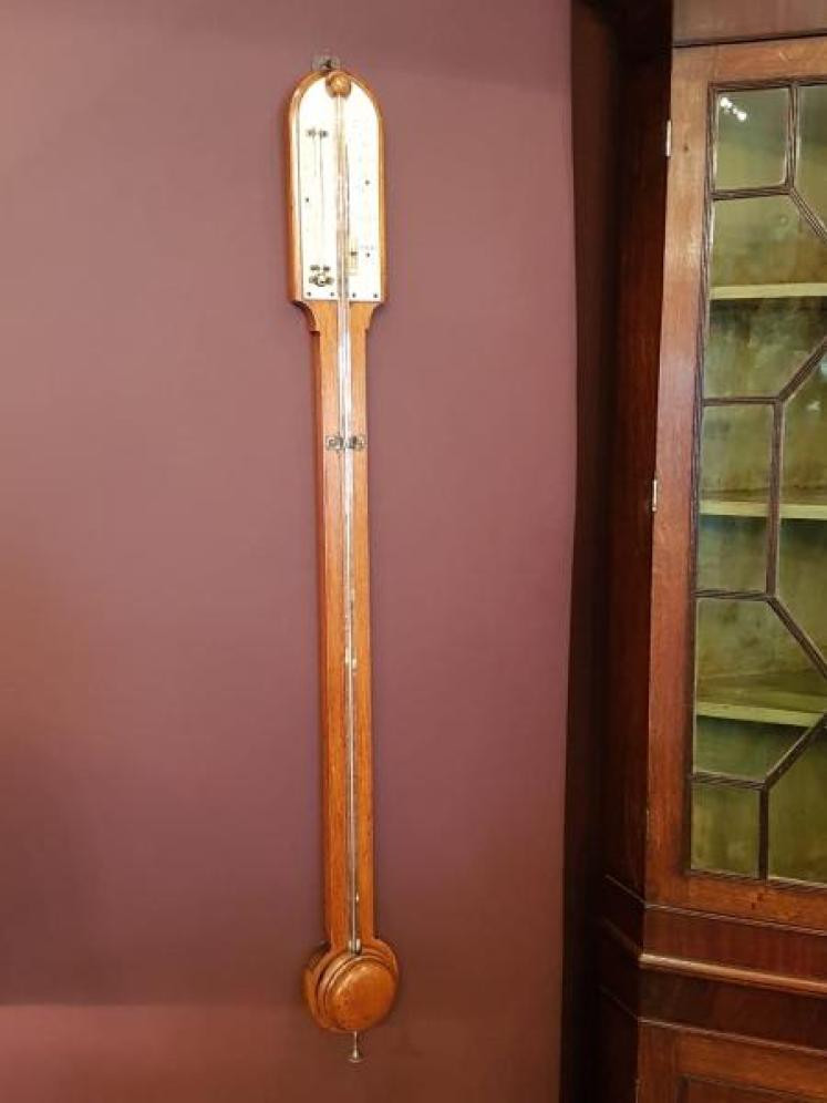 Victorian Oak Negretti and Zambra Stick Barometer - Image 1