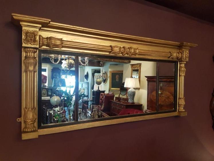 Antique Regency Timber Gilt Over Mantel Mirror - Image 5