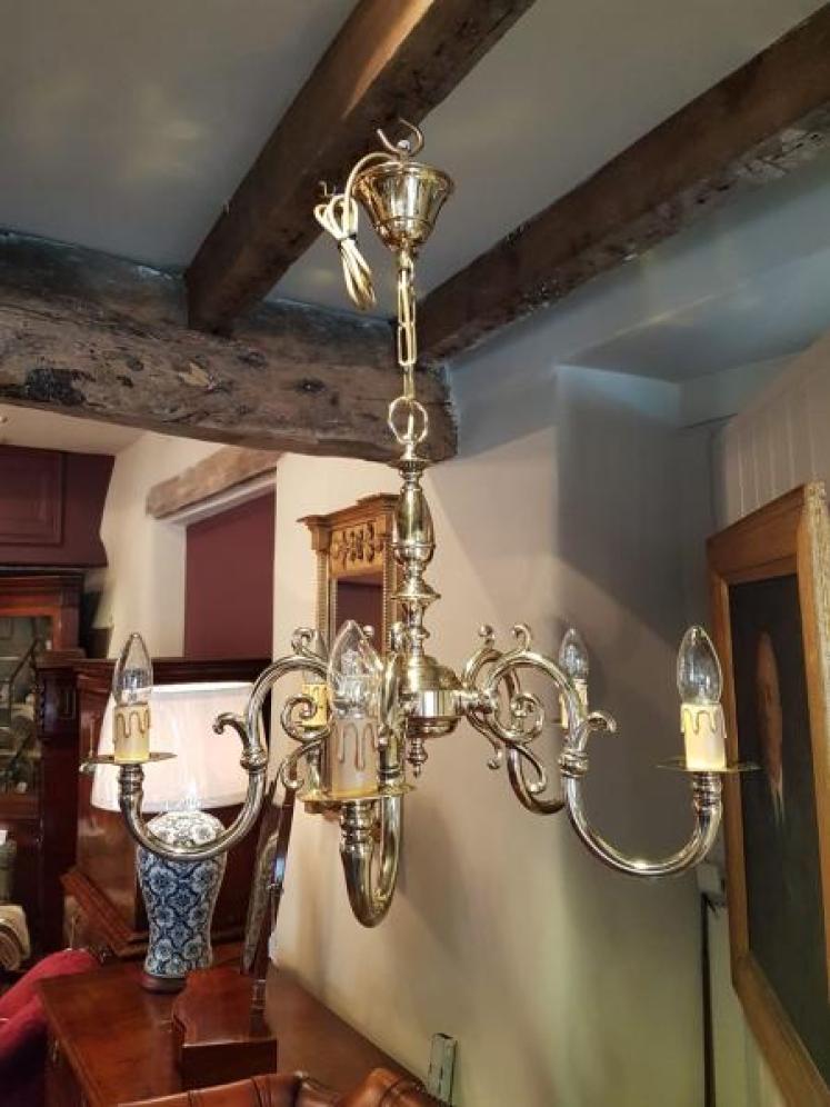 Edwardian Decorative Cast Brass Light Fitting - Image 1