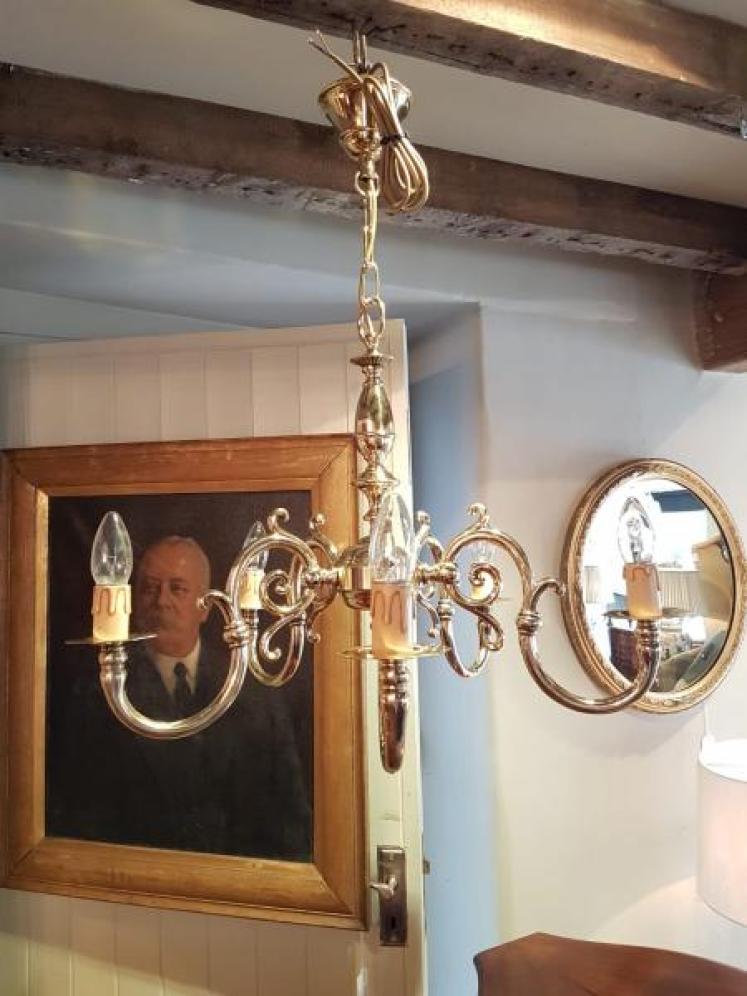 Edwardian Decorative Cast Brass Light Fitting - Image 2