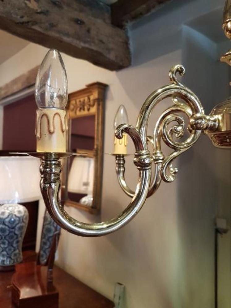 Edwardian Decorative Cast Brass Light Fitting - Image 3
