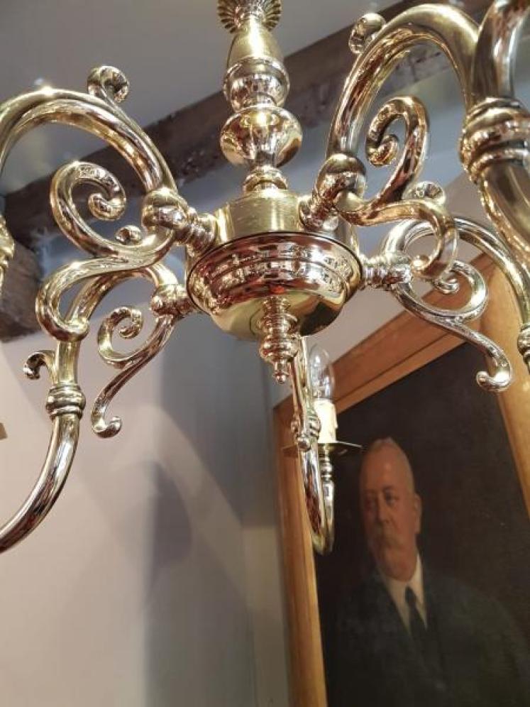 Edwardian Decorative Cast Brass Light Fitting - Image 5