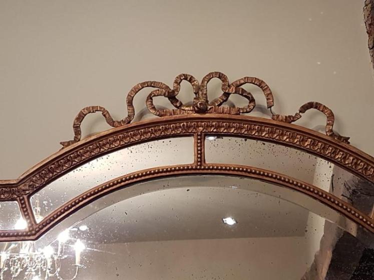 Early Victorian Timber Gilt Segmented Over Mantel Mirror - Image 2