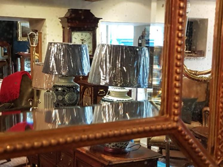 Early Victorian Timber Gilt Segmented Over Mantel Mirror - Image 4