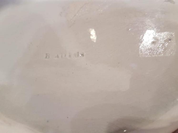 Early Victorian Adams Blue and White Transfer Print Dish - Image 4