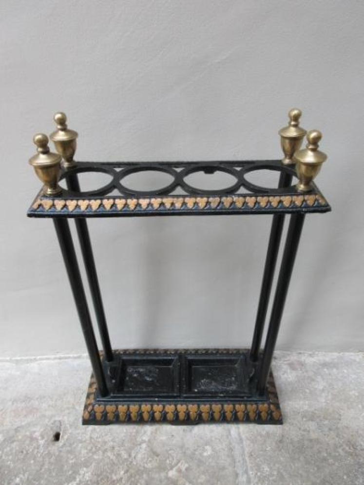 Victorian Antique Cast Iron Gilded Stick Stand - Image 1