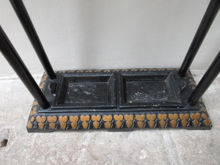 Victorian Antique Cast Iron Gilded Stick Stand - Image 3
