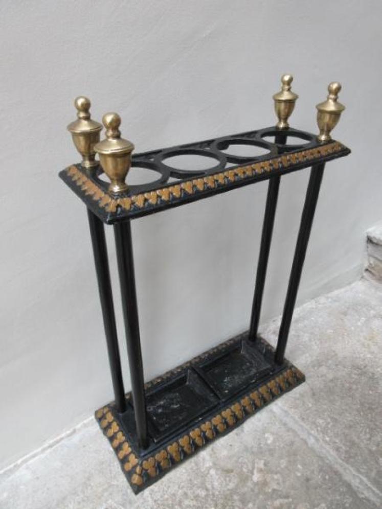 Victorian Antique Cast Iron Gilded Stick Stand - Image 5