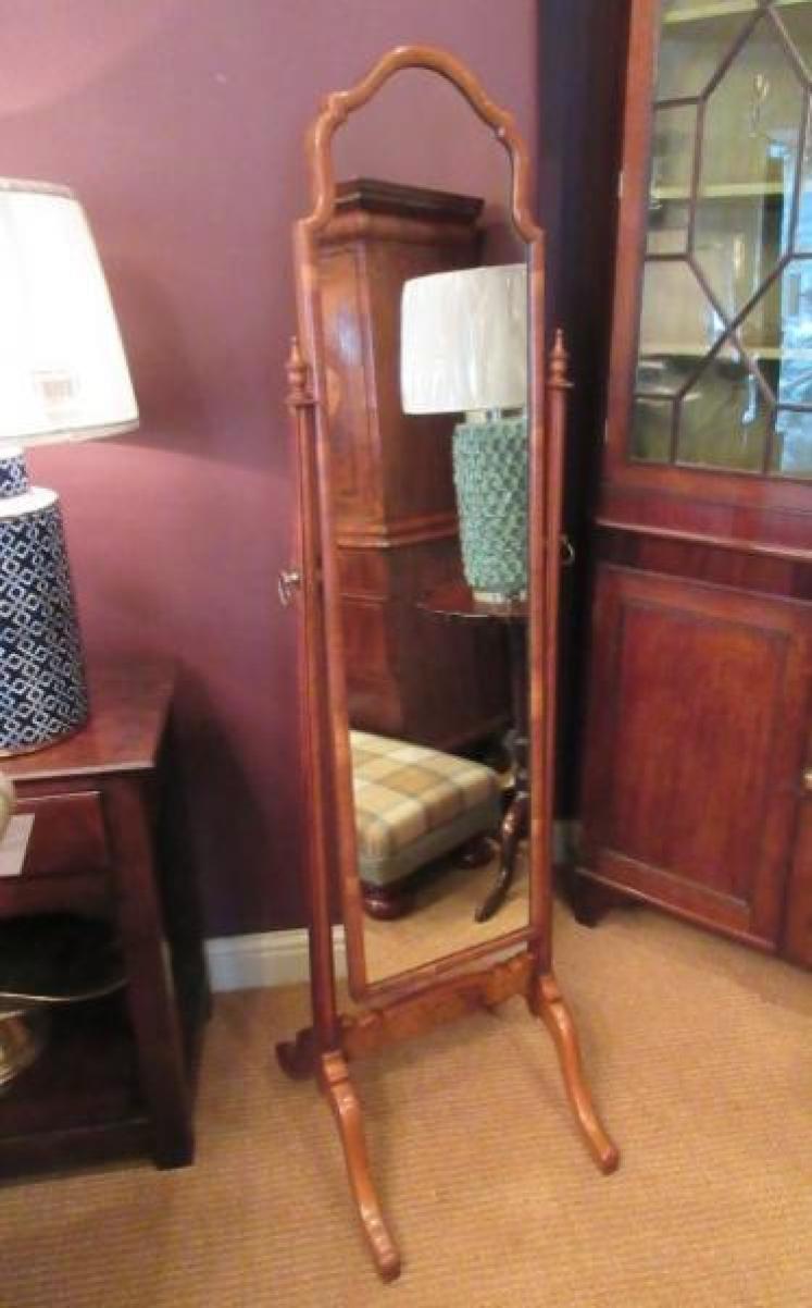 Victorian Antique Walnut Cheval Mirror - Image 1