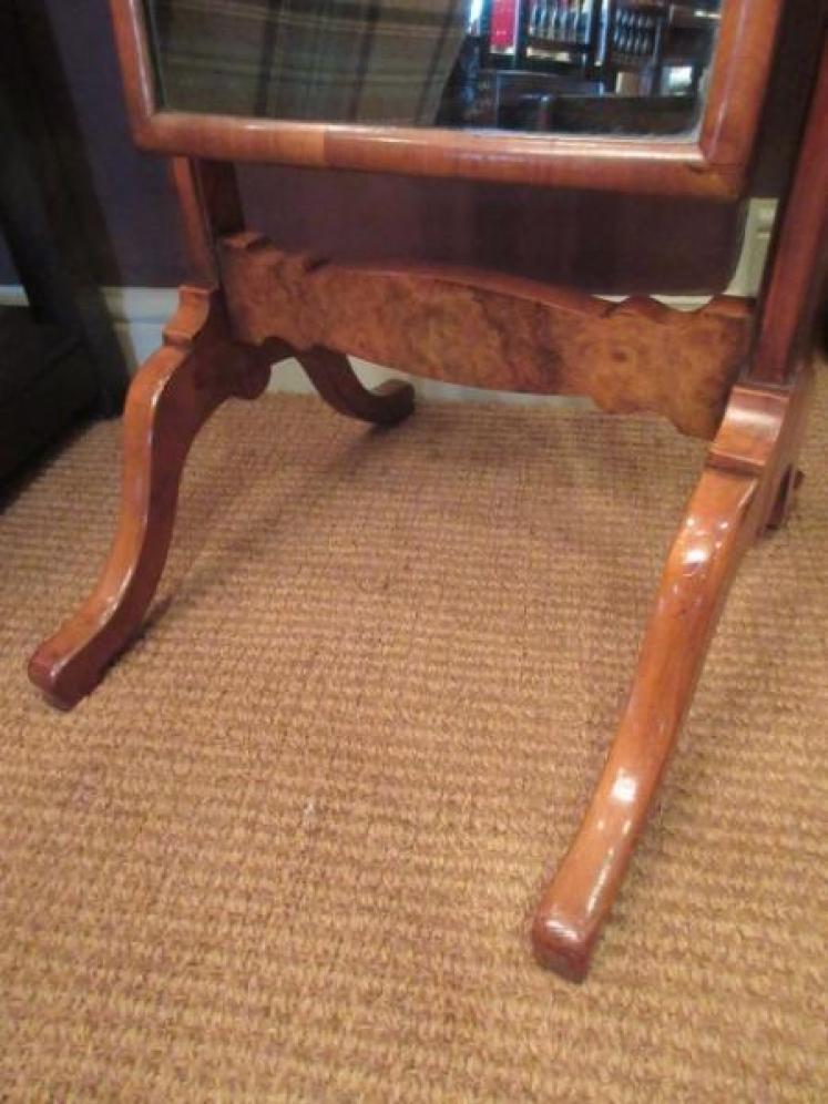 Victorian Antique Walnut Cheval Mirror - Image 2