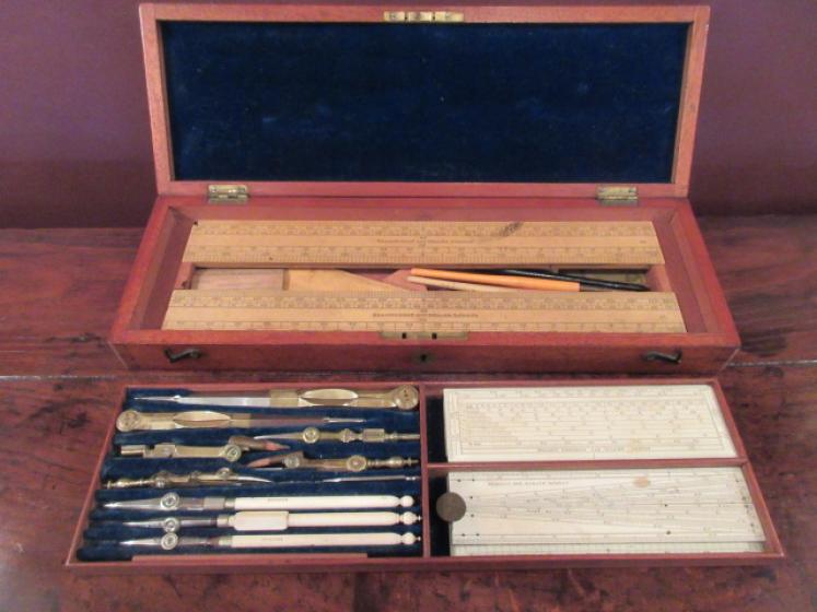 Victorian Antique Large Architect's Drawing Instrument Set - Image 1
