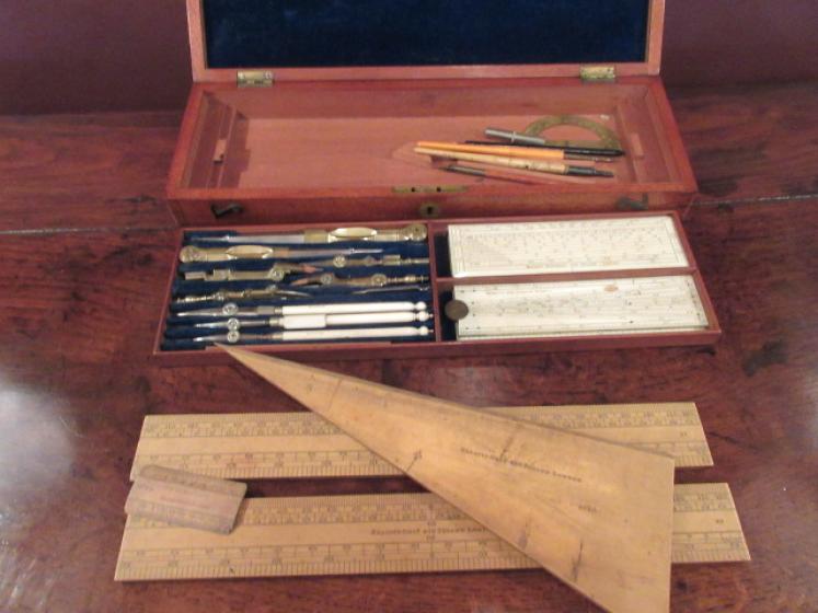 Victorian Antique Large Architect's Drawing Instrument Set - Image 3
