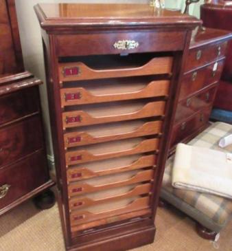 Superior Edwardian Antique Polished Oak File Cabinet