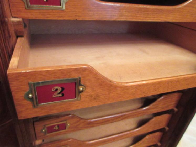 Superior Edwardian Antique Polished Oak File Cabinet - Image 3