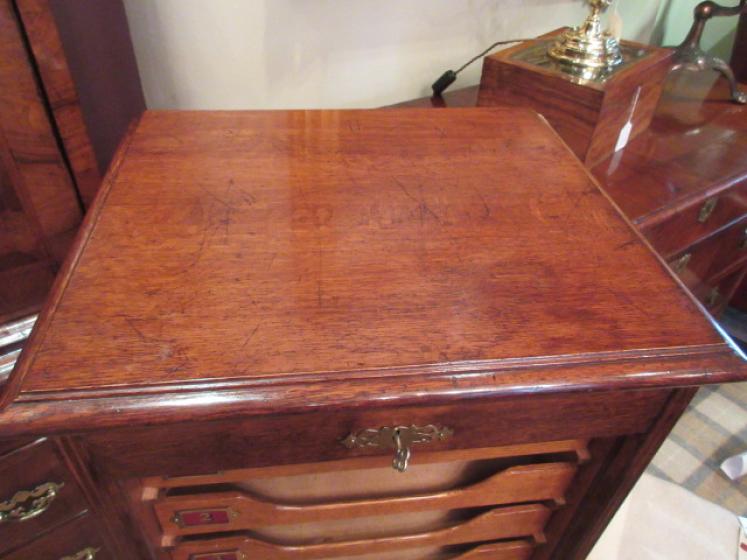 Superior Edwardian Antique Polished Oak File Cabinet - Image 4