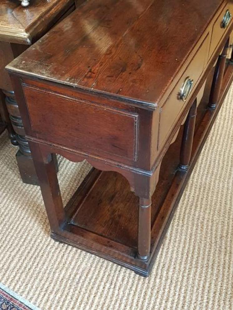 Antique George III Oak Open Pot Board Dresser - Image 2