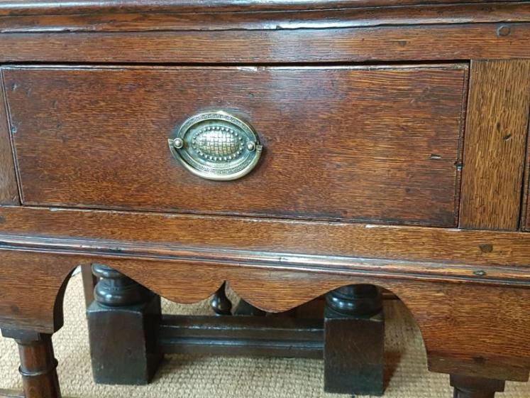 Antique George III Oak Open Pot Board Dresser - Image 5