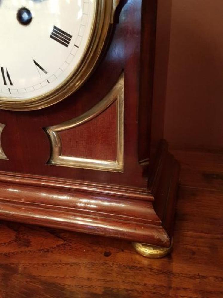 Antique Edwardian Mahogany 8 Day Mantel Clock - Image 5