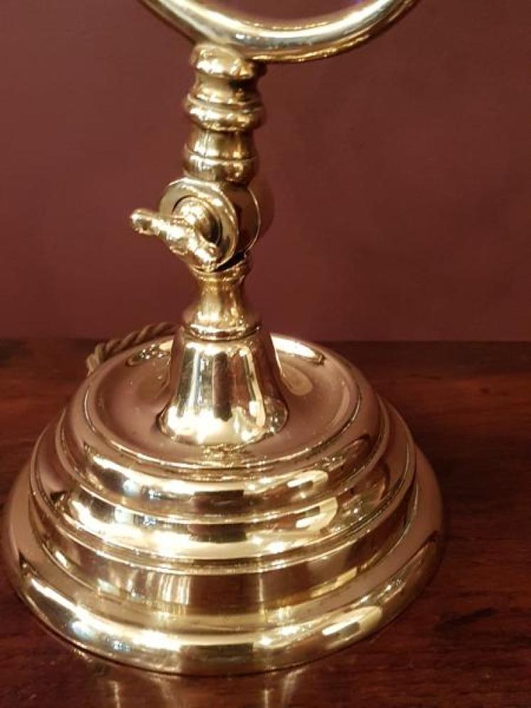 Edwardian Adjustable Brass Table Lamp and Original Shade - Image 3
