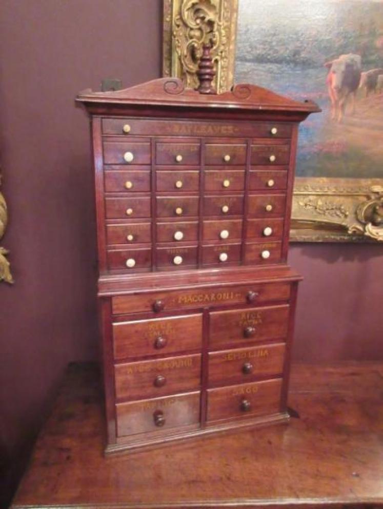 Rare Victorian Mahogany Wall Mounted Spice Cupboard  - Image 1