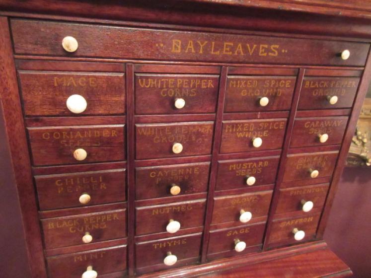 Rare Victorian Mahogany Wall Mounted Spice Cupboard  - Image 2