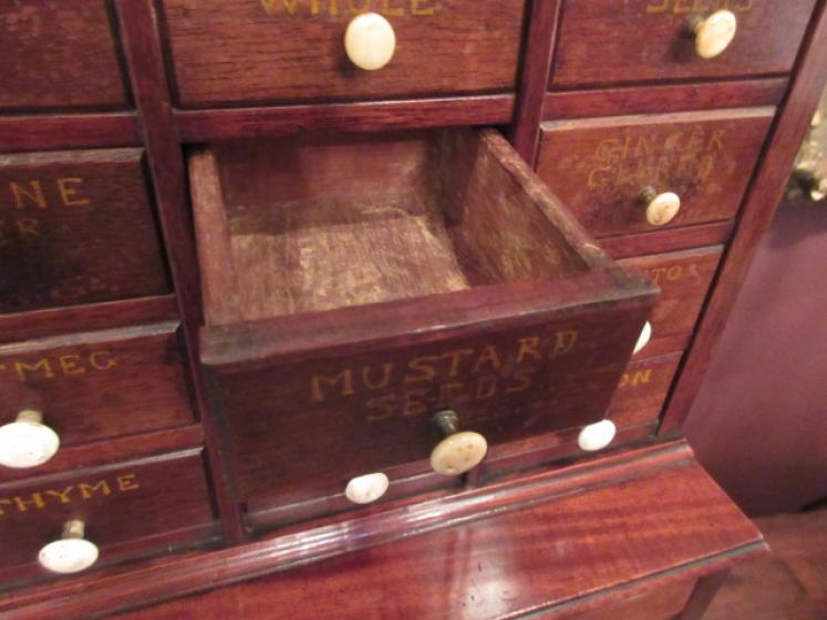 Rare Victorian Mahogany Wall Mounted Spice Cupboard  - Image 5