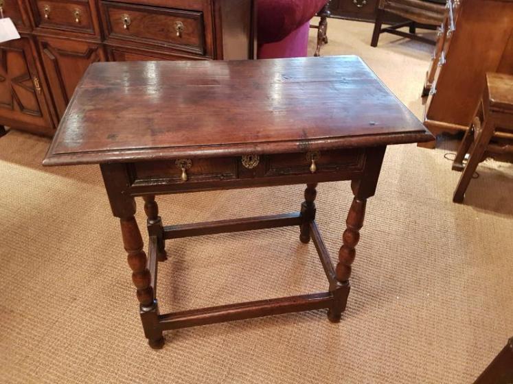 Antique George I Period Oak Side Table - Image 1