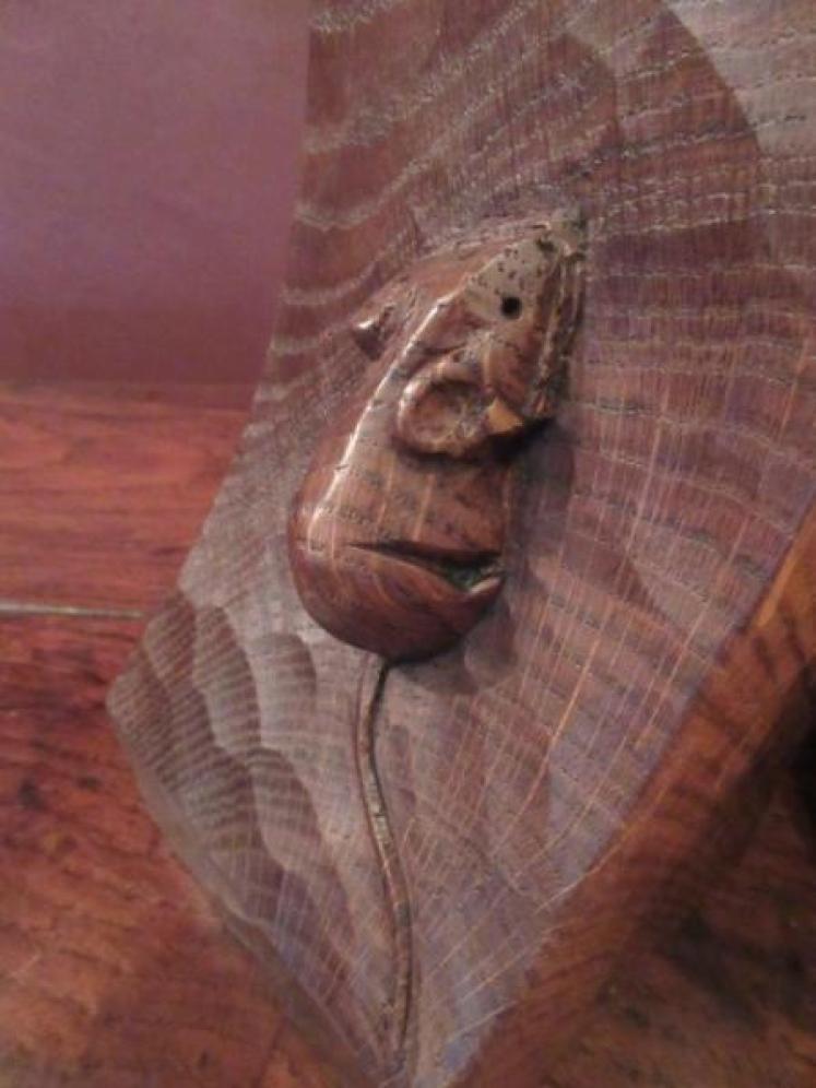 Pair of Mouseman Adzed Oak Bookends - Image 3