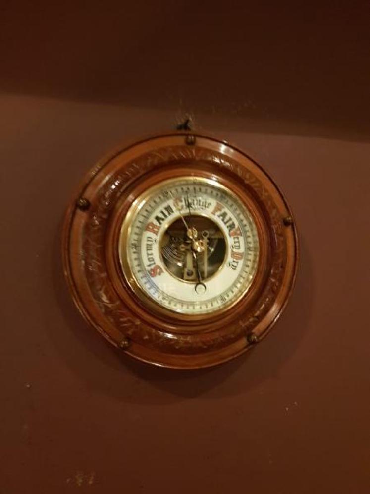 Antique Carved Mahogany Edwardian Barometer - Image 1