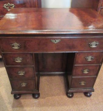 George I Period Figured Walnut Kneehole Desk