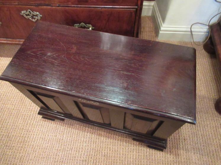 Small George II Style Antique Oak Coffer - Image 2