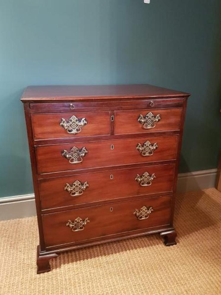 George III Period Antique Mahogany Brushing Slide Chest - Image 1