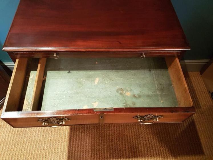 George III Period Antique Mahogany Brushing Slide Chest - Image 3