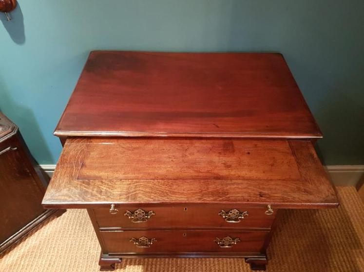 George III Period Antique Mahogany Brushing Slide Chest - Image 4