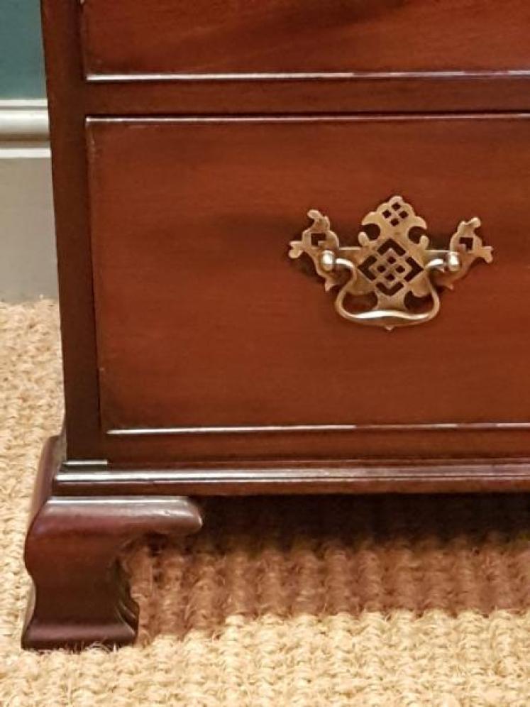 George III Period Antique Mahogany Brushing Slide Chest - Image 5