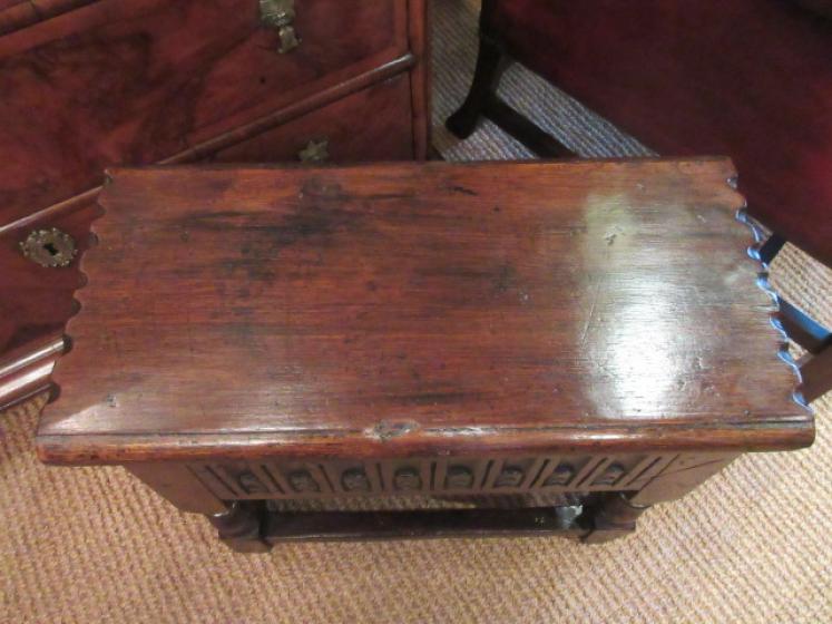 Georgian Style Antique Oak Box/Stool - Image 2