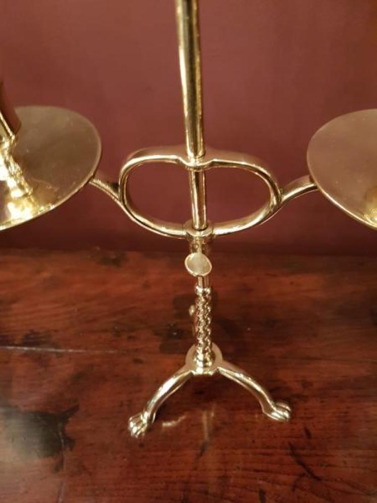 Pair of Early Victorian Brass Rise and Fall Candelabras - Image 5