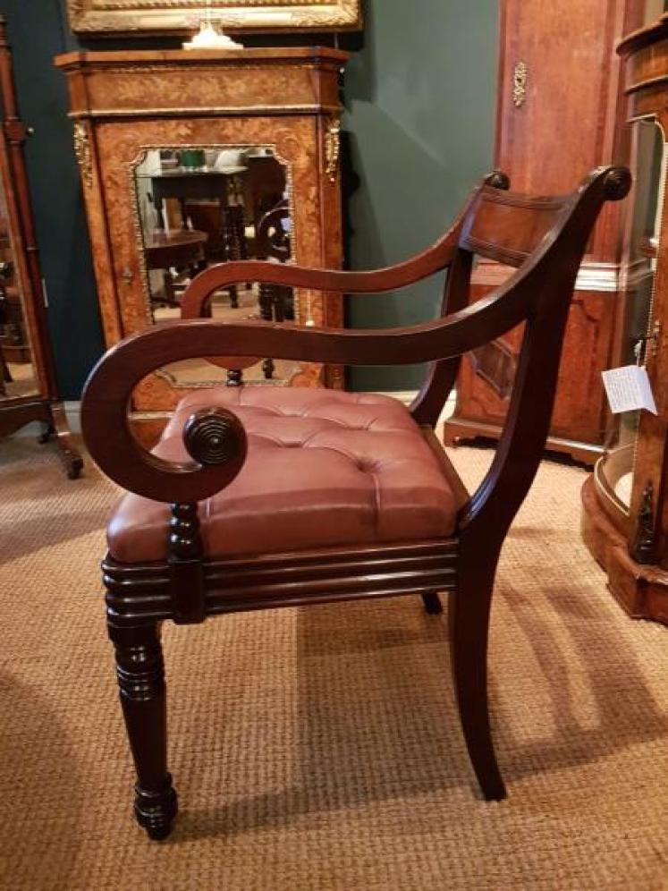 Antique Regency Period Mahogany Arm Chair - Image 5