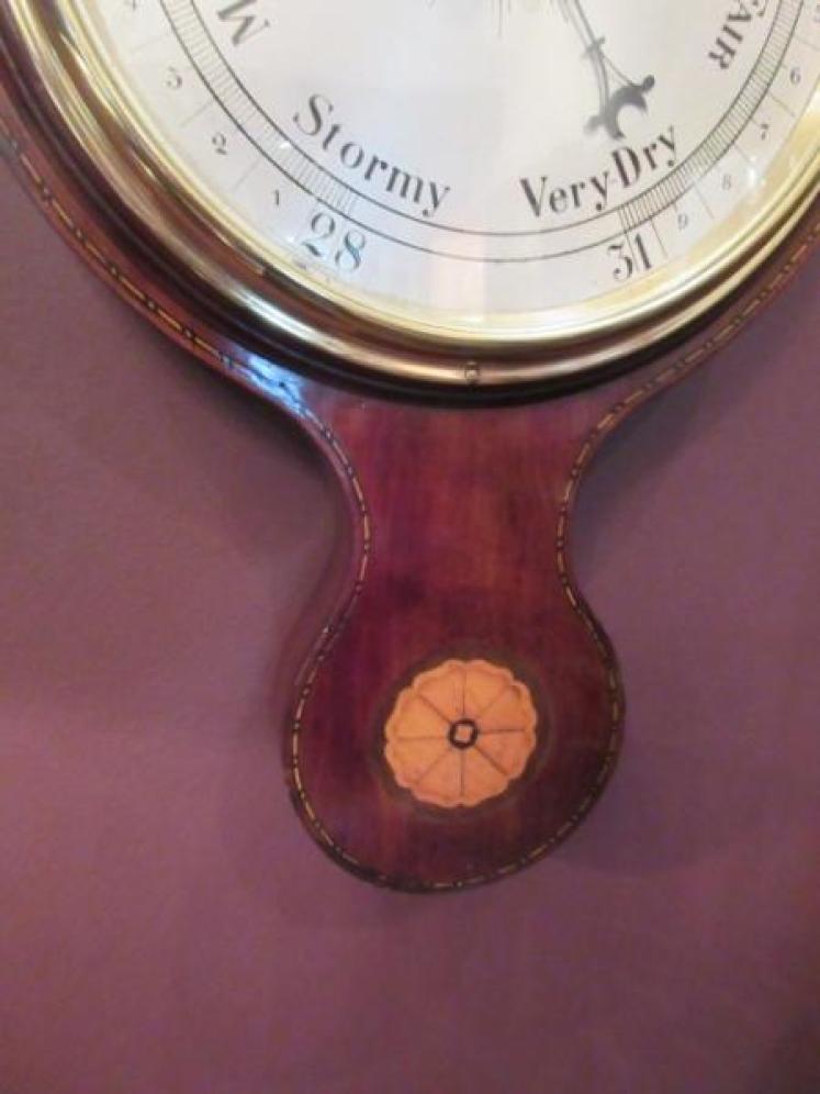 Top Quality Antique Sheraton Inlaid Banjo Barometer - Image 5