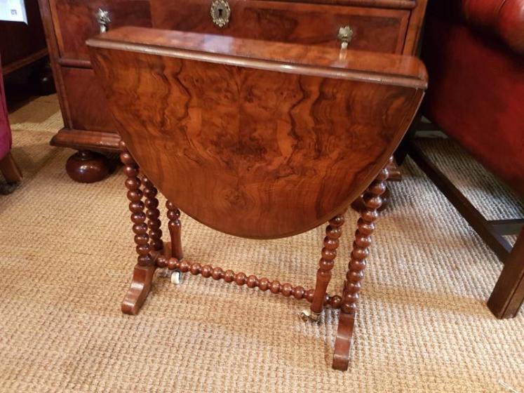 Victorian Figured Walnut 'Baby' Sunderland Table - Image 1