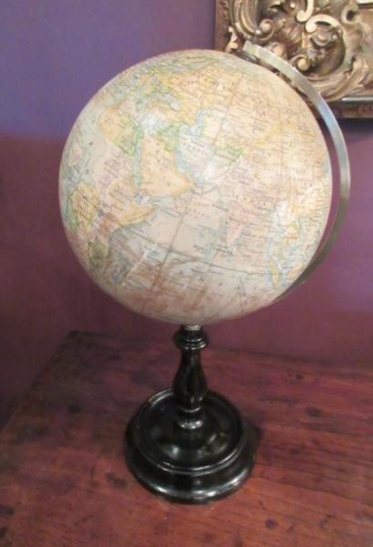 1920's 8" Geographia Paper Mache Terrestrial Globe - Image 1