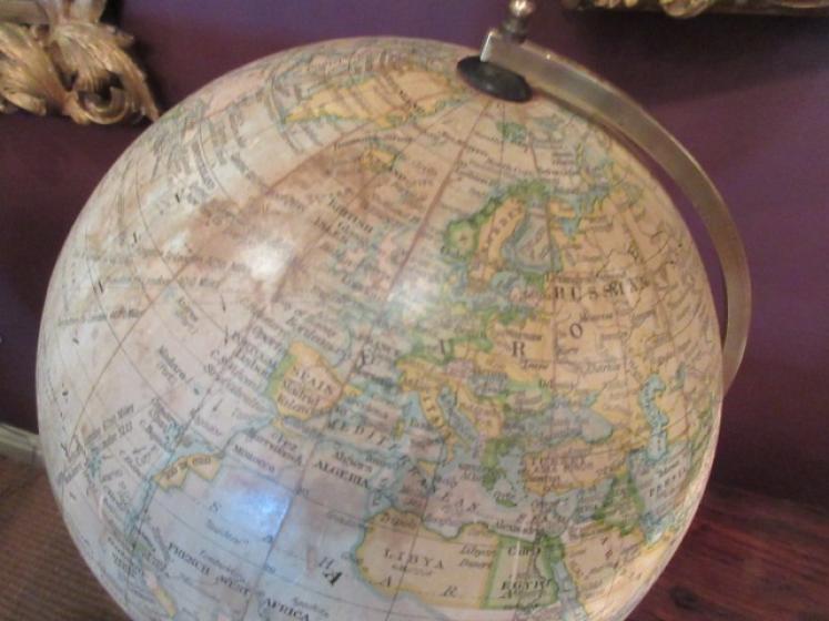 1920's 8" Geographia Paper Mache Terrestrial Globe - Image 2