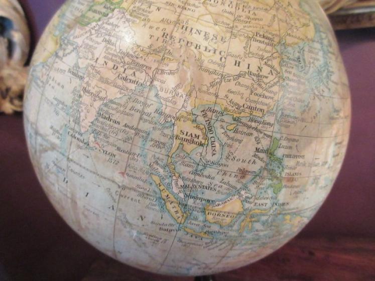 1920's 8" Geographia Paper Mache Terrestrial Globe - Image 3